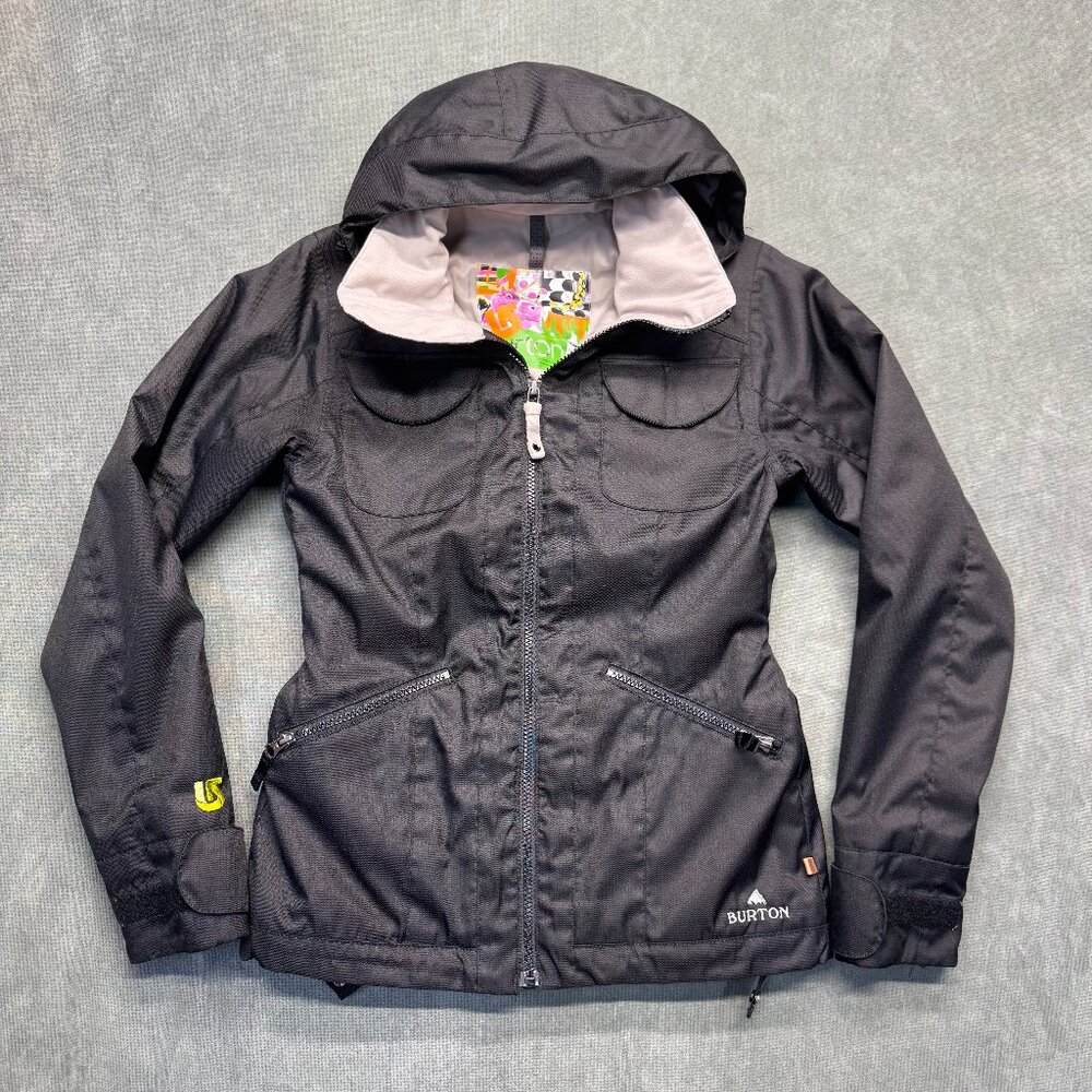 Burton Women’s DryRide Snowboard Jacket XS Black Hooded Ski Coat